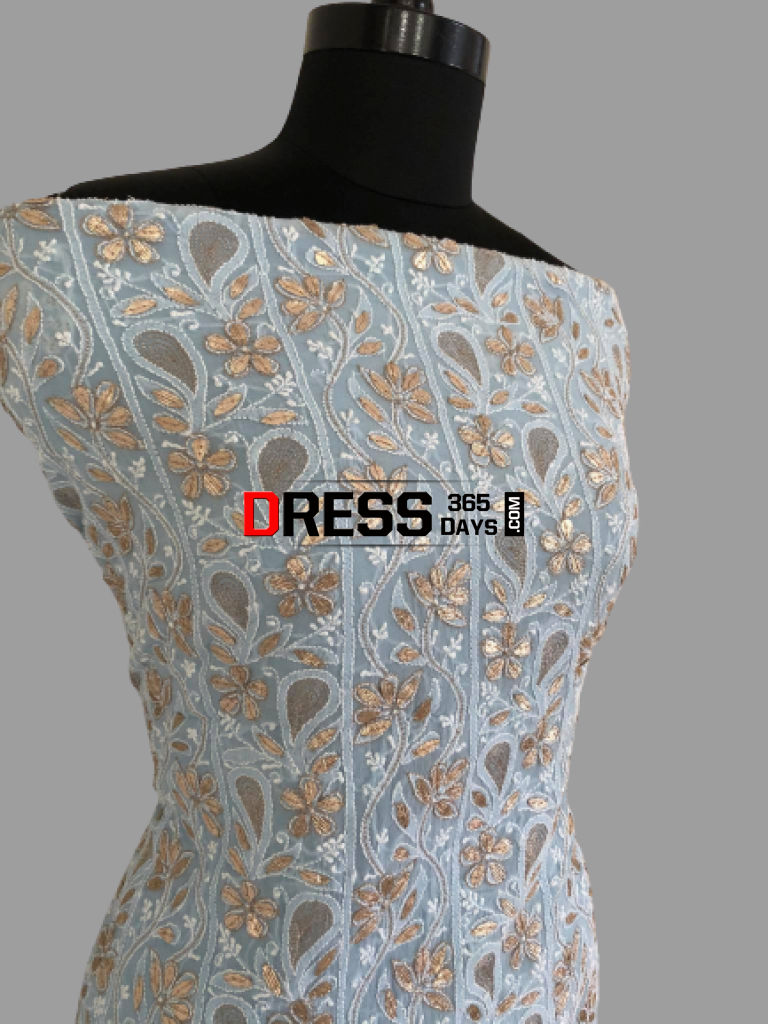 Powder Blue Gota Patti Chikankari Suit Suits
