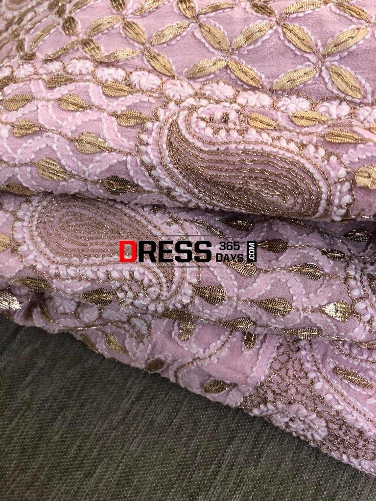 Powder Pink Gota Patti Chikankari Anarkali Suit