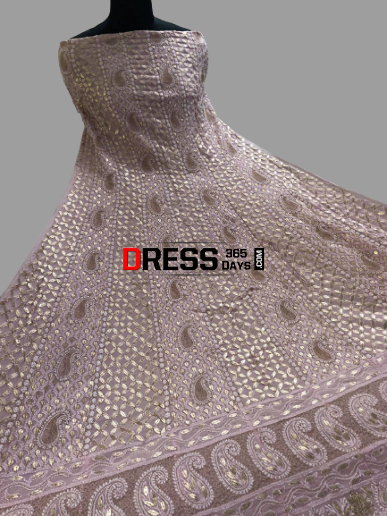 Powder Pink Gota Patti Chikankari Anarkali Suit