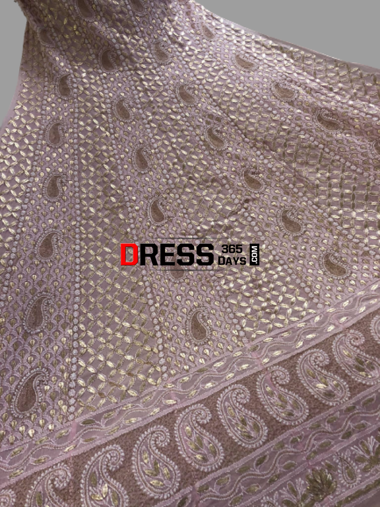 Powder Pink Gota Patti Chikankari Anarkali Suit