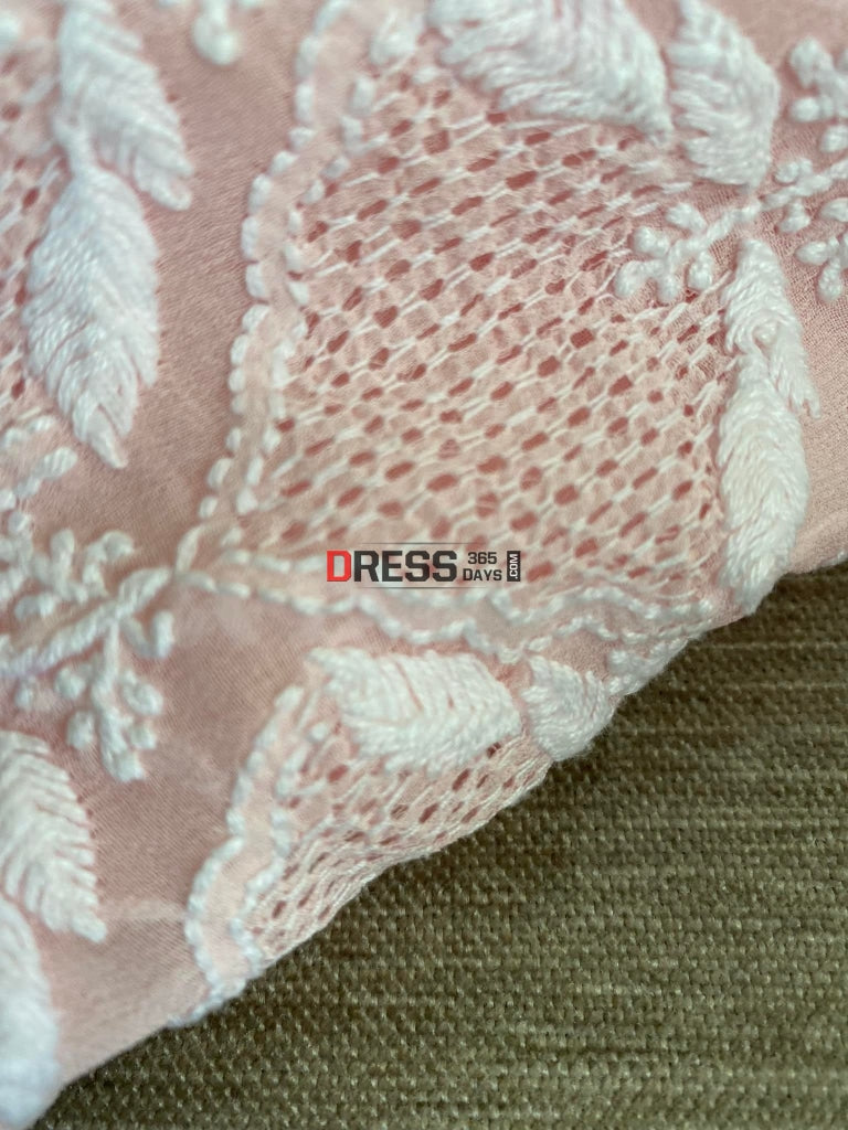 Powder Pink Hand Jaali Chikankari Suit Suits