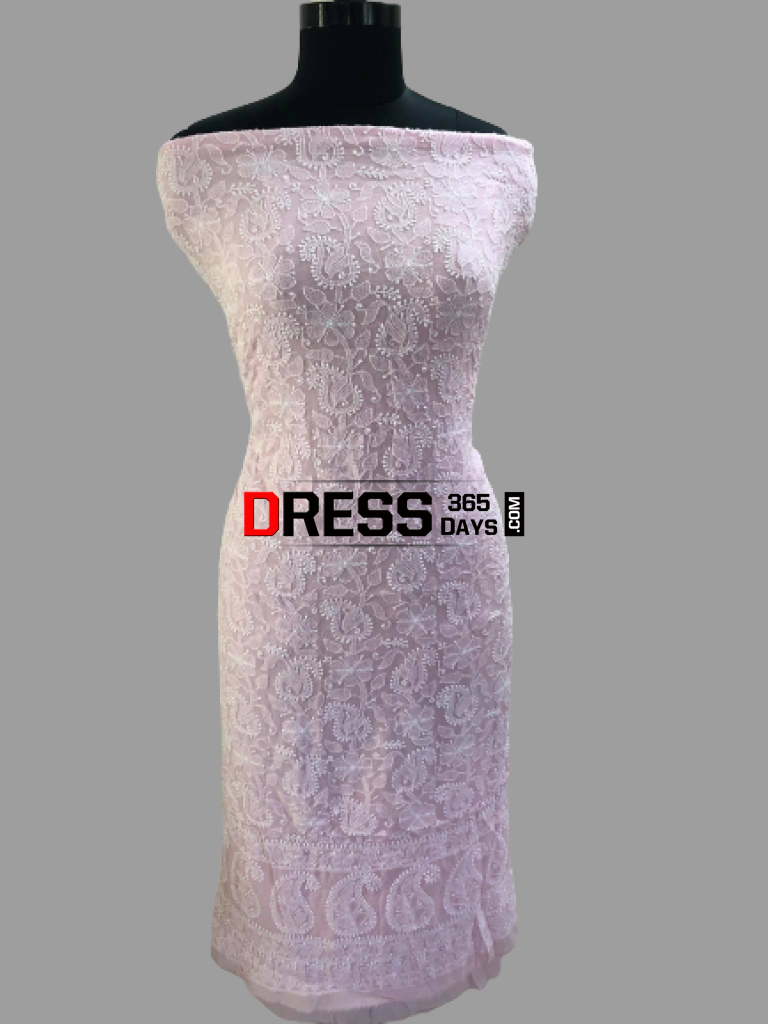 Powder Pink Lucknowi Chikankari Suit Suits