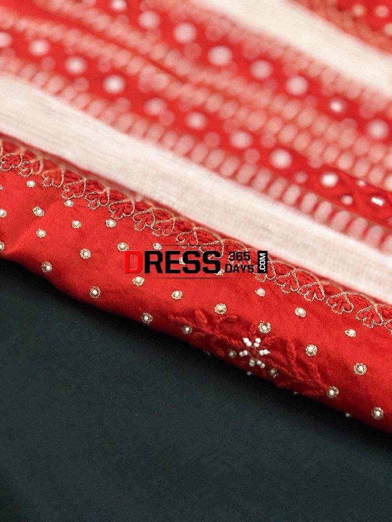 Pure Chanderi Silk Chikankari Suit With Beads Work Suits