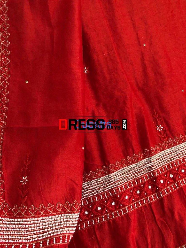 Pure Chanderi Silk Chikankari Suit With Beads Work Suits