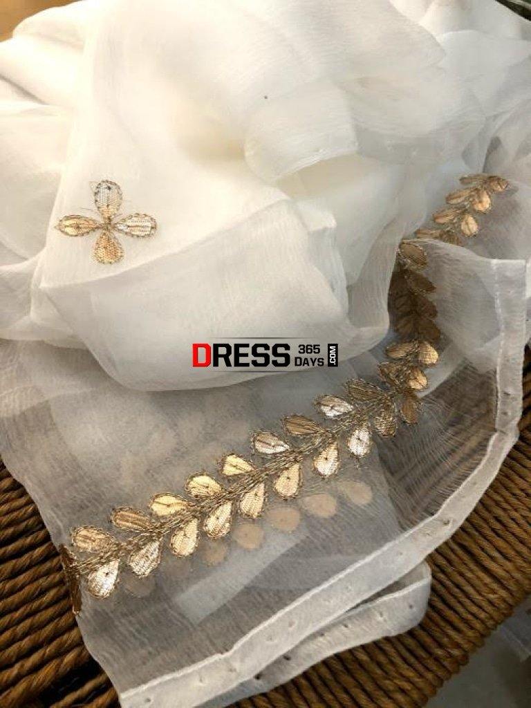 Pure Chiffon Gota Patti Dupatta Chikankari