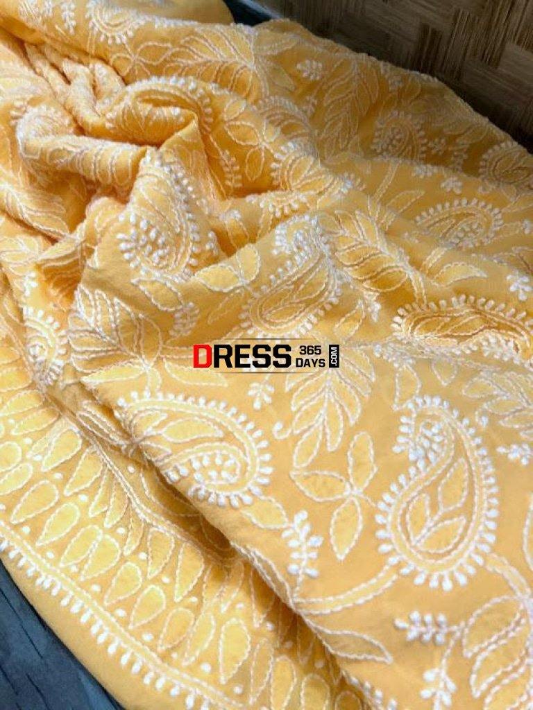 Pure Georgette Chikankari Suit Suits