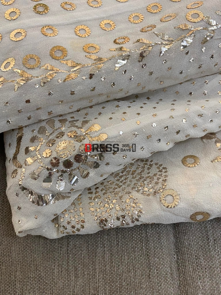 Pure Georgette Kamdani Anarkali Suit Chikankari