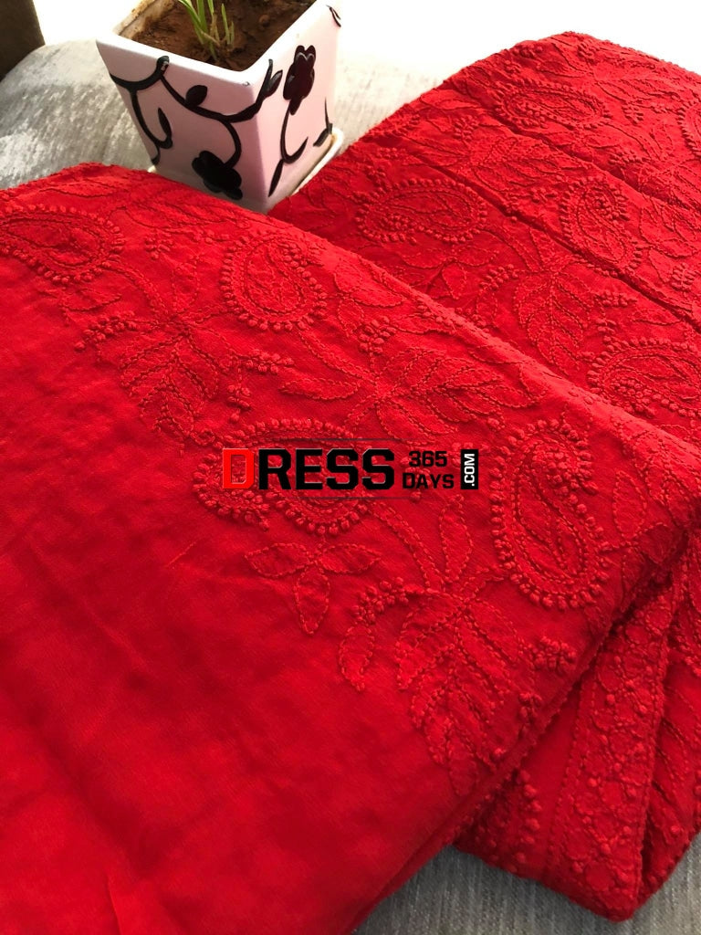 Pure Georgette Lucknow Chikankari Suit Suits