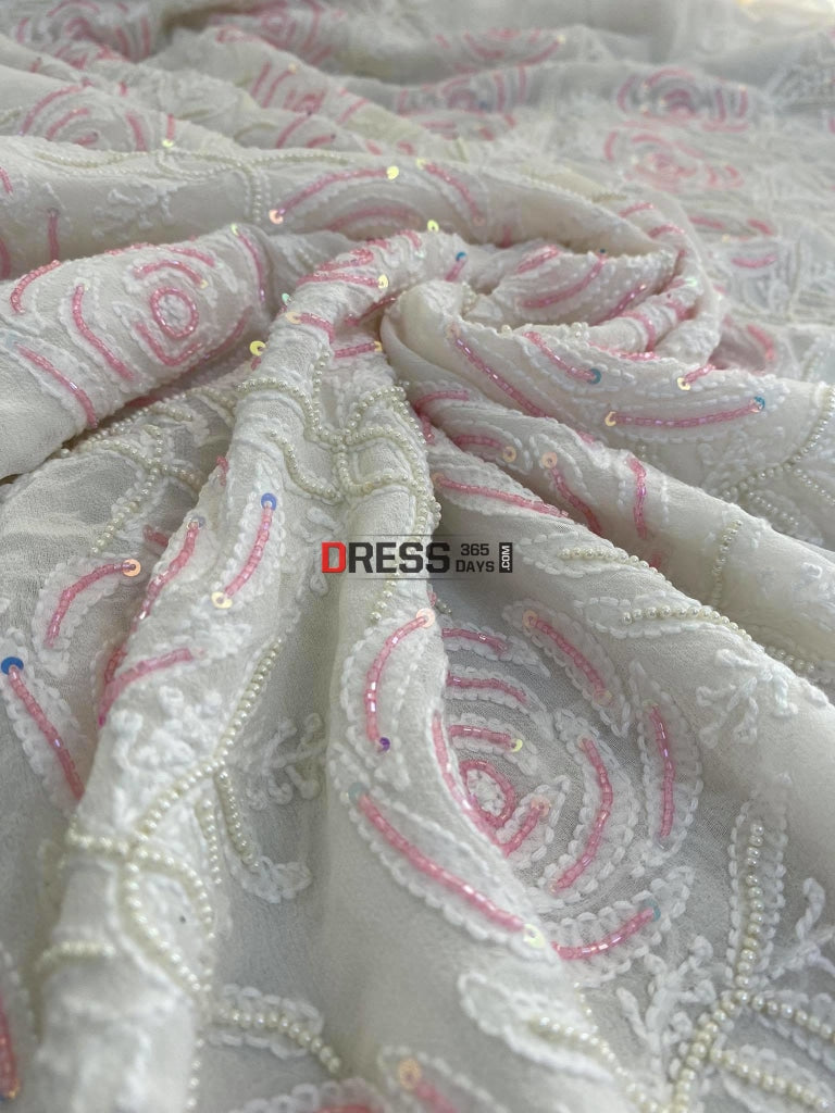 Pure Georgette Lucknowi Chikankari Pearls Suit Suits