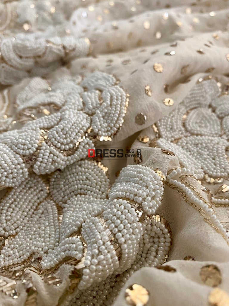 Pure Georgette Pearl & Kamdani Saree