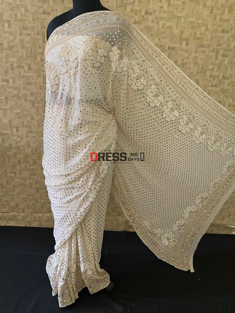 Pure Georgette Pearl & Kamdani Saree