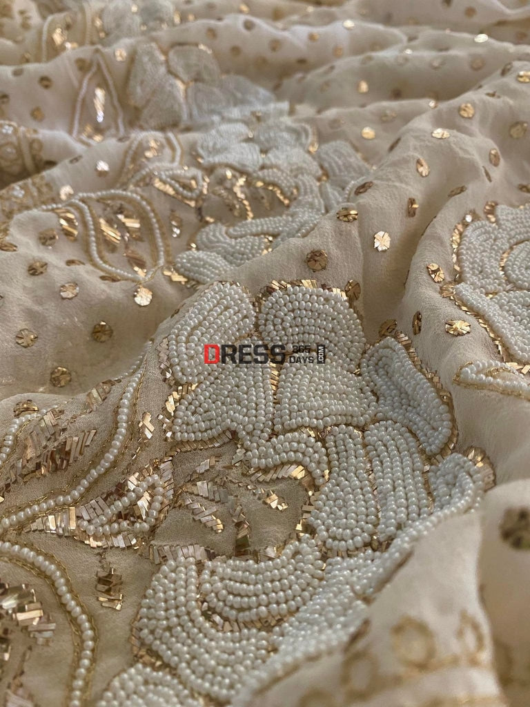 Pure Georgette Pearl & Kamdani Saree