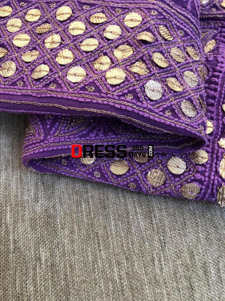 Purple Gota Patti Lucknowi Chikankari Suit Suits