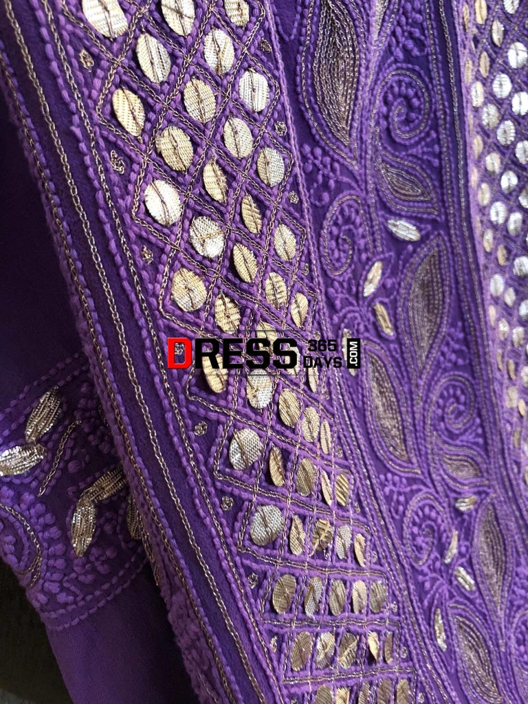 Purple Gota Patti Lucknowi Chikankari Suit Suits