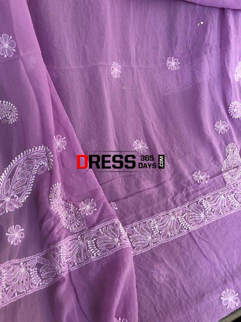 Purple Ring Mukaish Chikankari Suit Suits