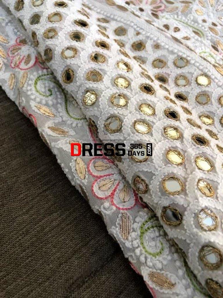 Real Mirrors And Gota Patti Chikankari Lehenga Skirt (Only Skirt)