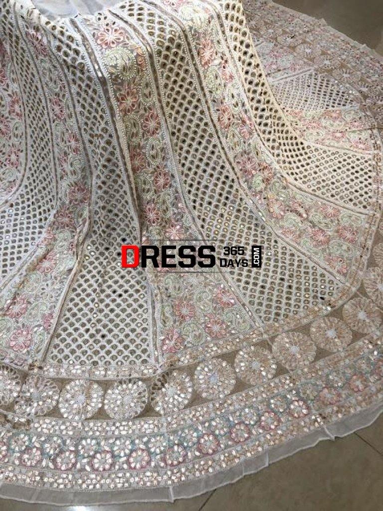 Real Mirrors And Gota Patti Chikankari Lehenga Skirt (Only Skirt)