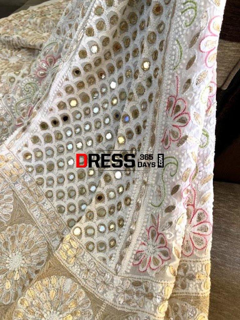Real Mirrors And Gota Patti Chikankari Lehenga Skirt (Only Skirt)