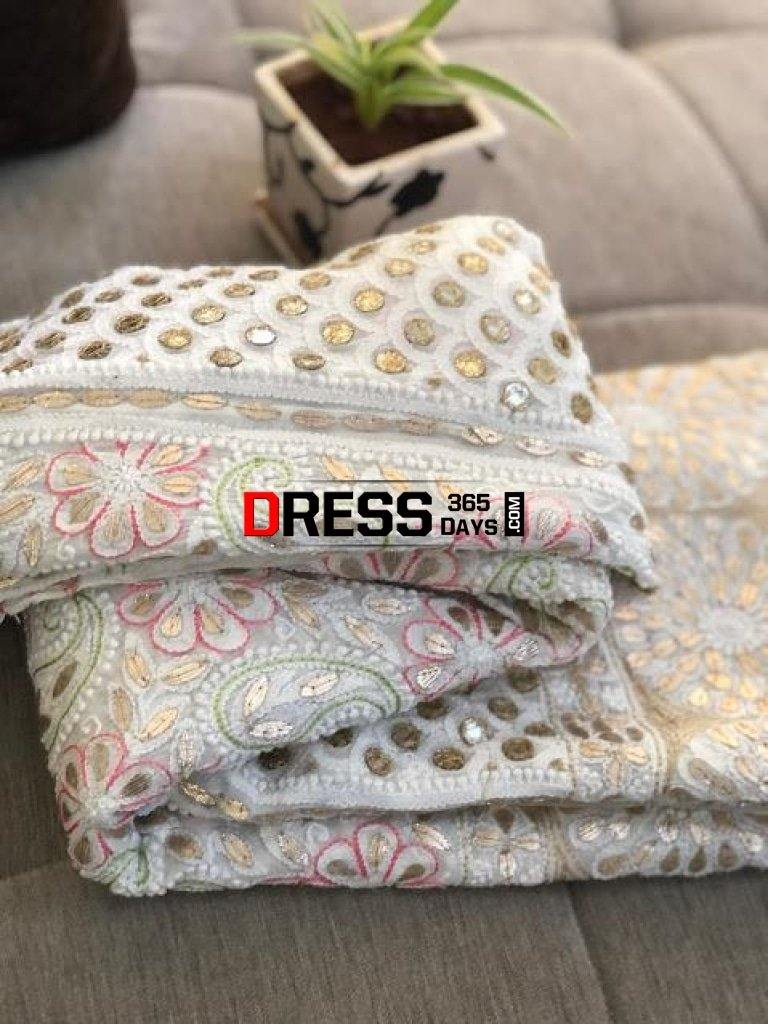 Real Mirrors And Gota Patti Chikankari Lehenga Skirt (Only Skirt)