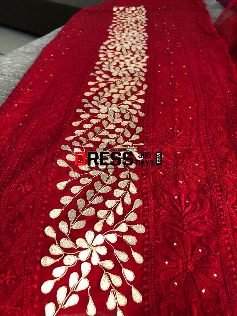 Lucknow Chikankari Suits - Shop online:  https://www.dress365days.com/collections/new-arrival/products/red-chikankari -suit-with-gota-patti | Facebook