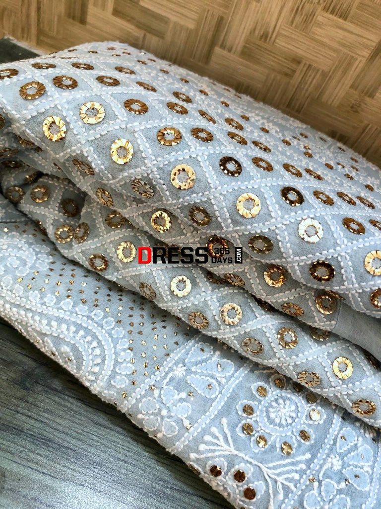 Ring Mukaish Chikankari Lehenga Skirt (Only Skirt)