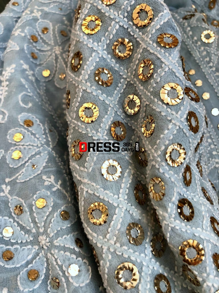 Ring Mukaish Chikankari Lehenga Skirt (Only Skirt)