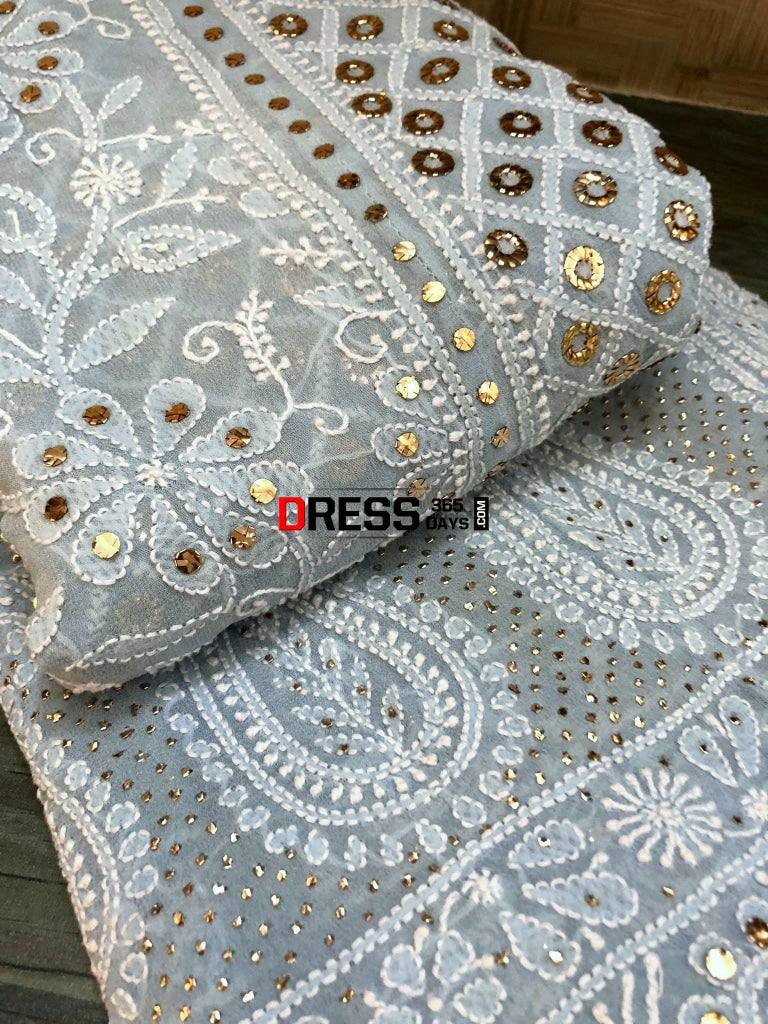 Ring Mukaish Chikankari Lehenga Skirt (Only Skirt)