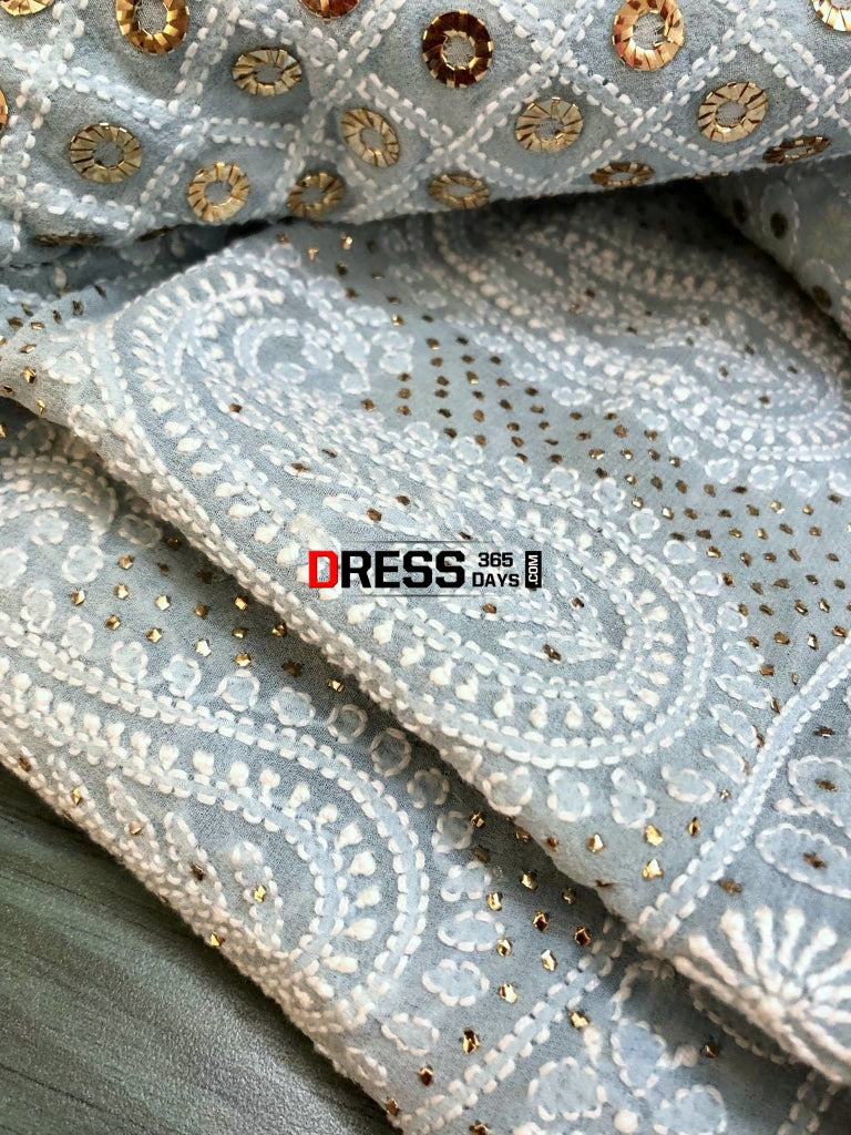 Ring Mukaish Chikankari Lehenga Skirt (Only Skirt)