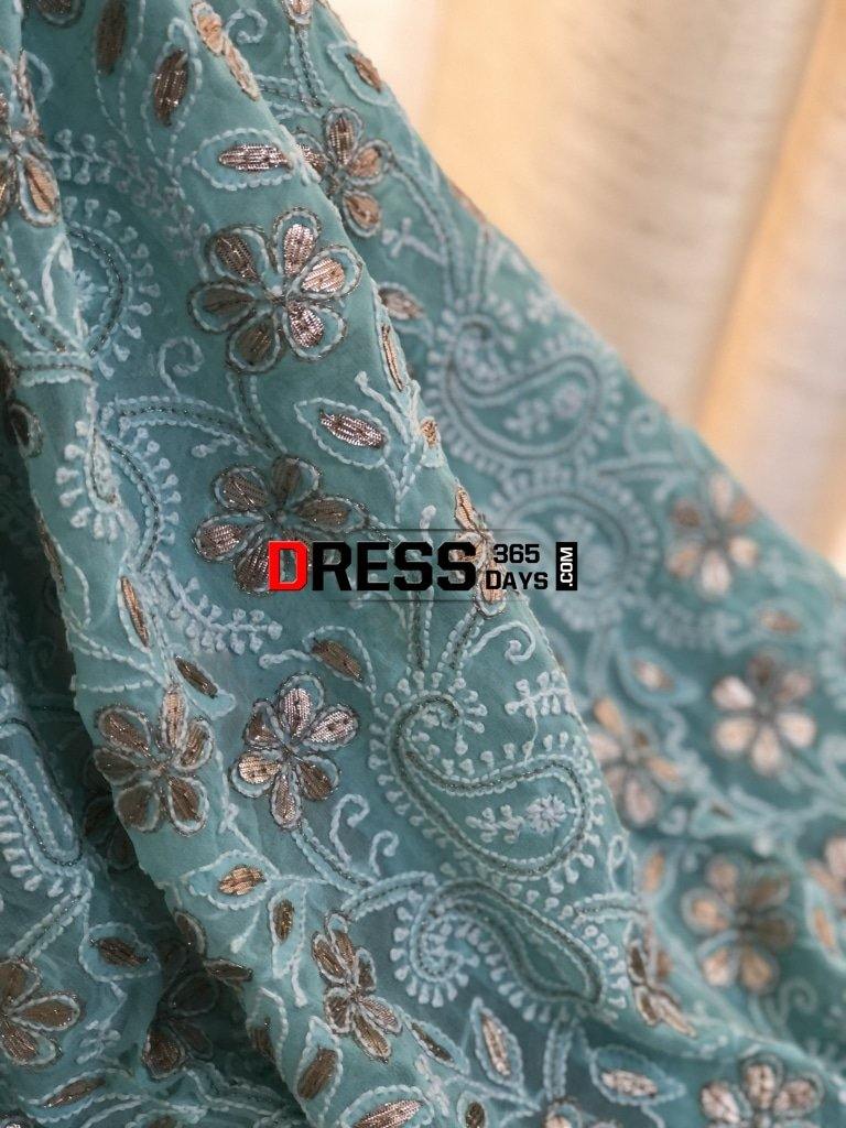 Sea Green Gota Patti Chikankari Dupatta