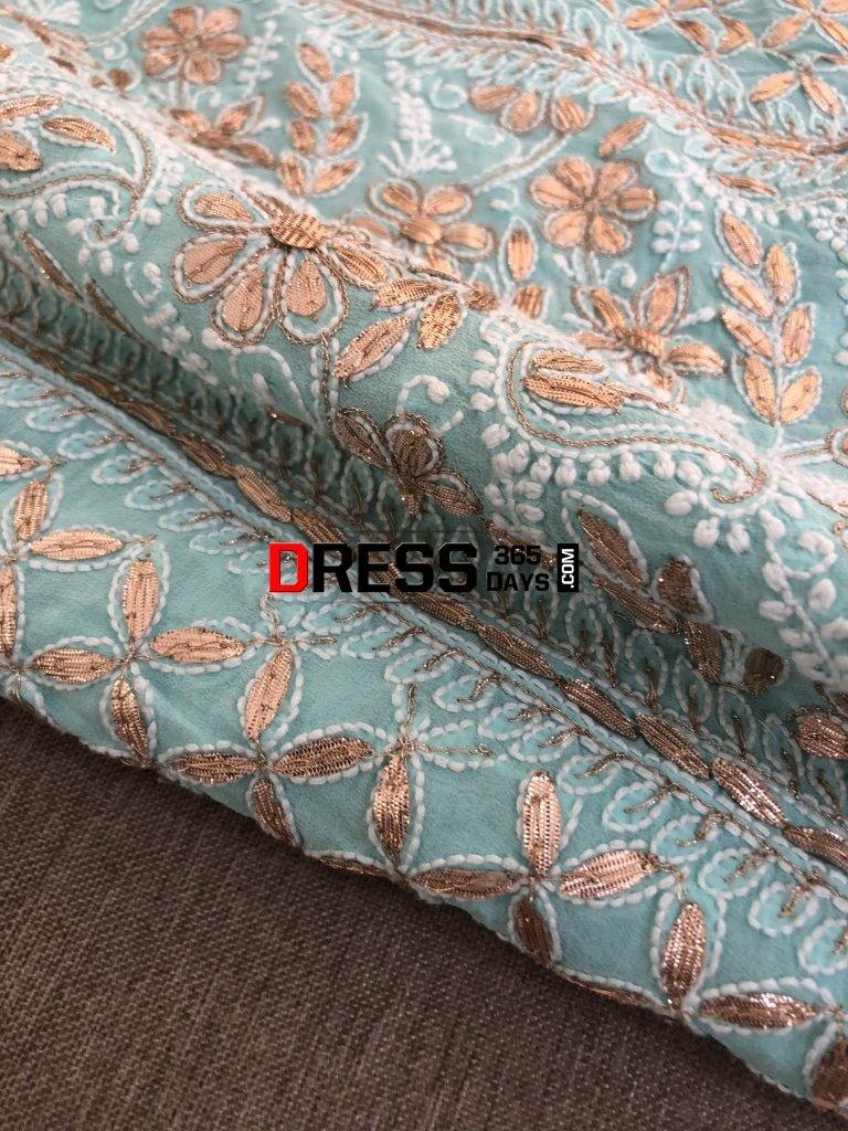 Sea Green Gota Patti Chikankari Lehenga Set