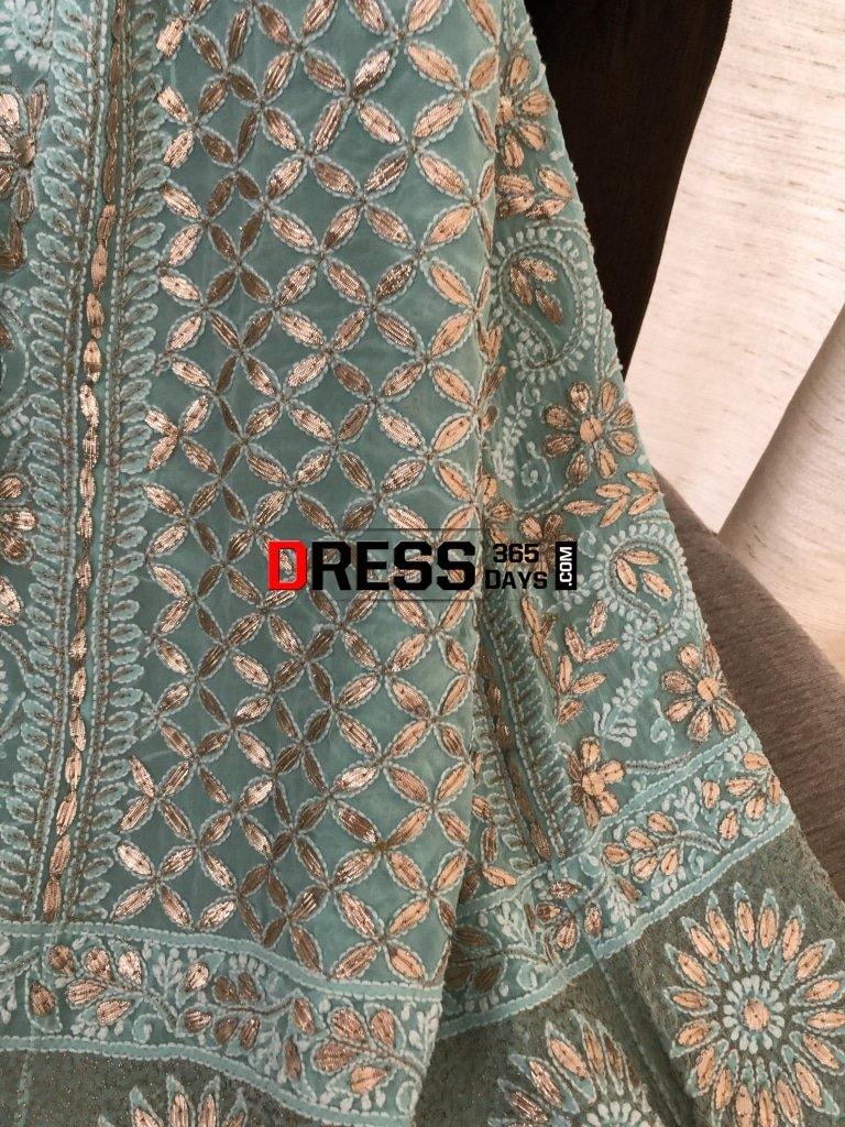 Sea Green Gota Patti Chikankari Lehenga Set