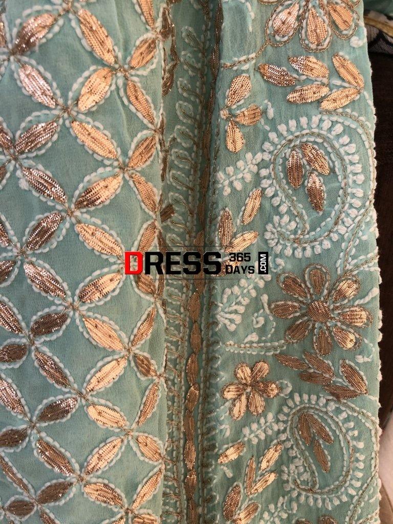 Sea Green Gota Patti Chikankari Lehenga Set