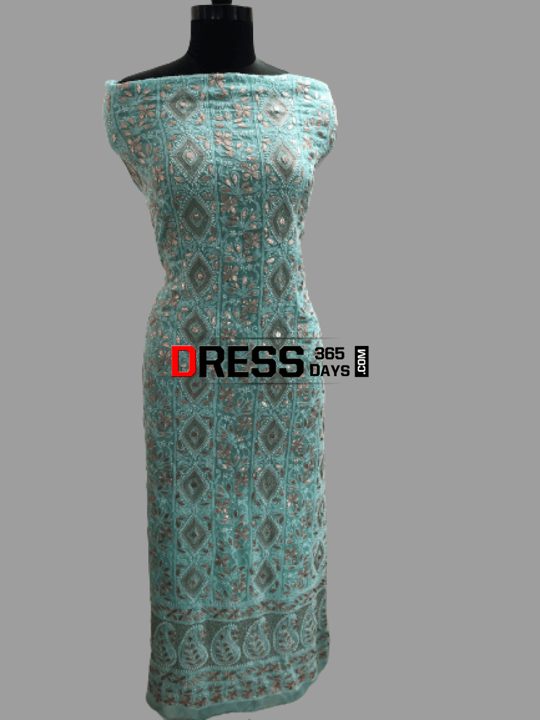 Sea Green Gota Patti Lucknowi Chikankari Suit Suits