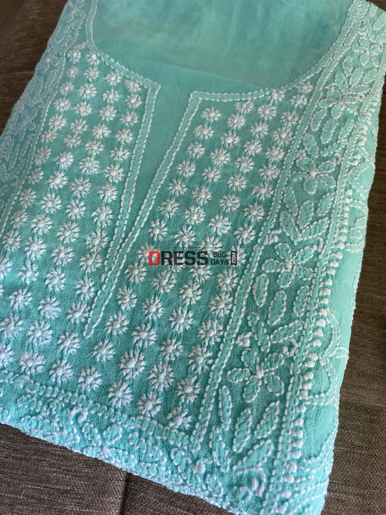 Sea Green Lucknowi Chikankari Suit Suits