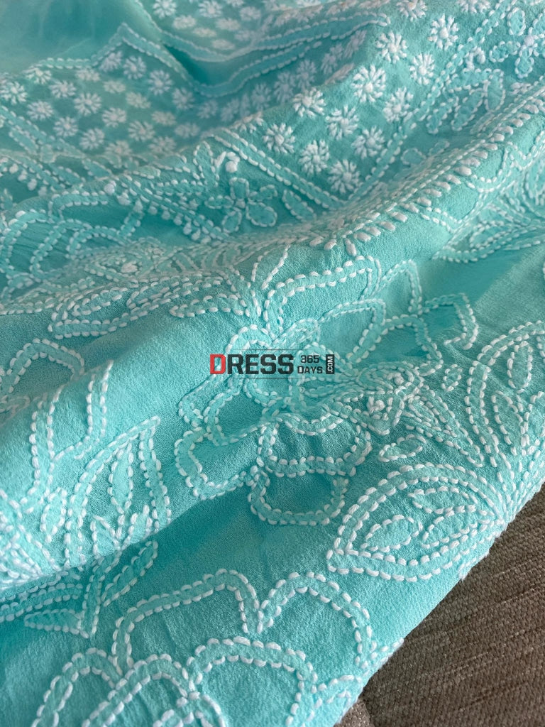 Sea Green Lucknowi Chikankari Suit Suits