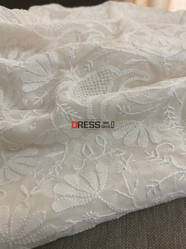 Superfine Chikankari Hand Jaali Saree