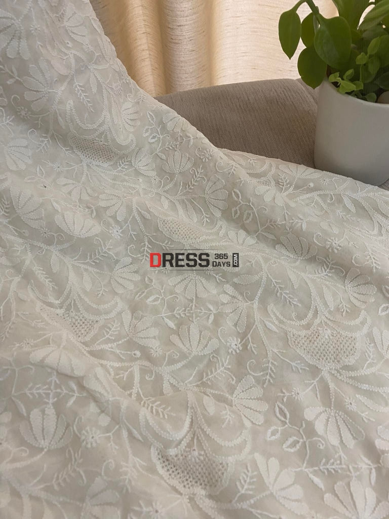 Superfine Chikankari Hand Jaali Saree