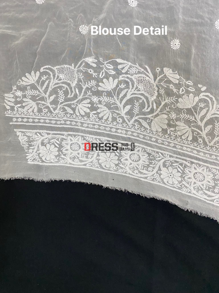 Superfine Chikankari Hand Jaali Saree