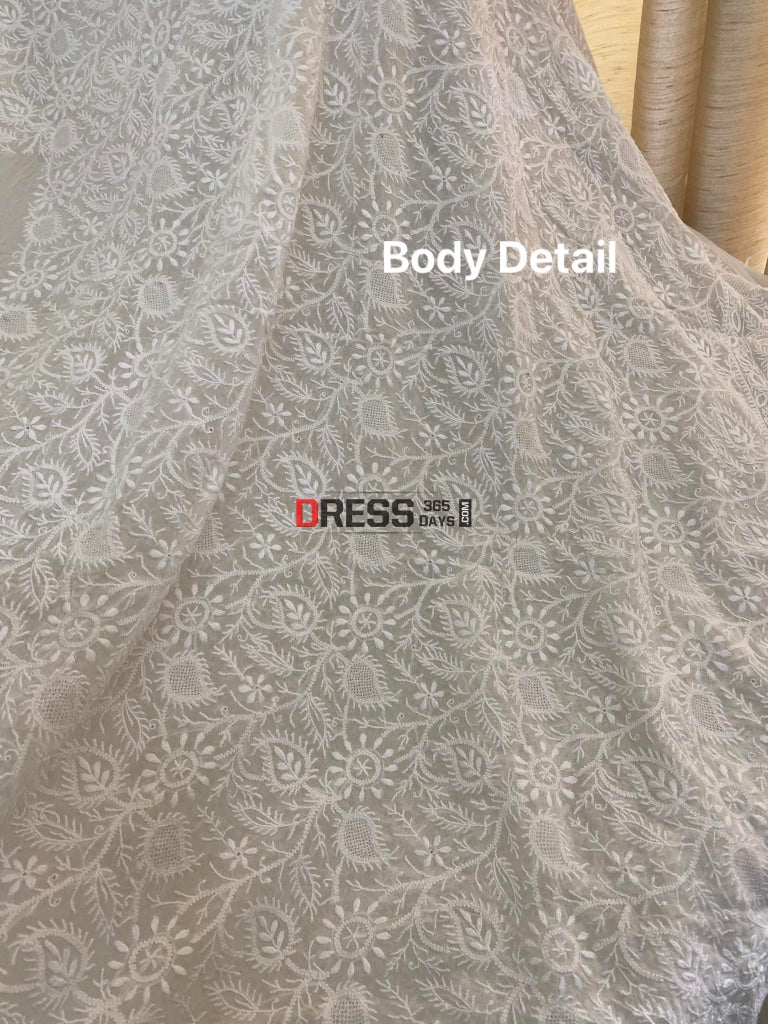 Superfine Hand Jaali Lucknow Chikankari Saree