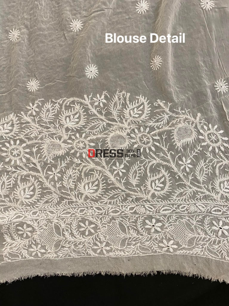 Superfine Hand Jaali Lucknow Chikankari Saree
