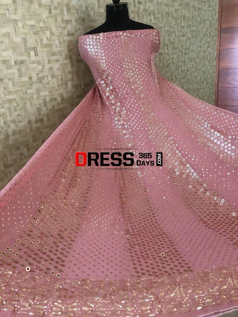 Taupe Brown Mukaish Anarkali Suit Chikankari