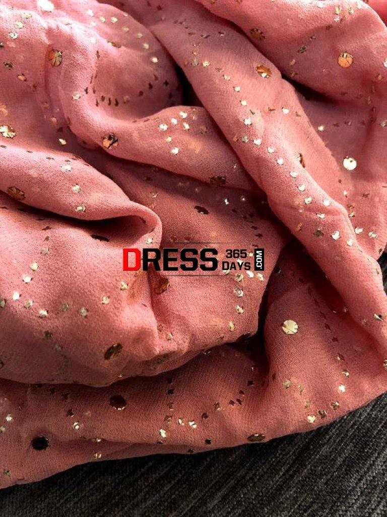 Taupe Brown Mukaish Dupatta Chikankari