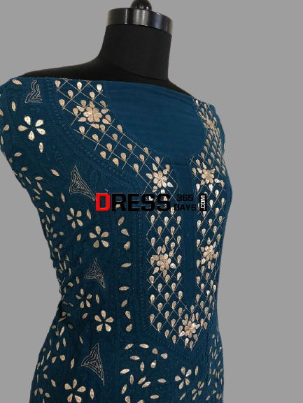Teal Gota Patti Chikankari Suit - Dress365days