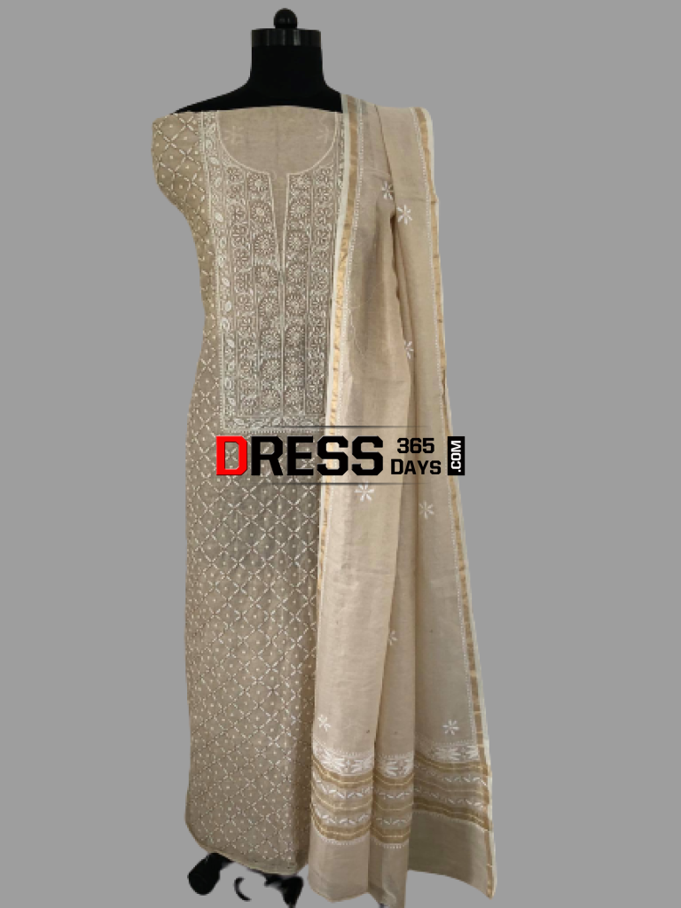 Tissue Chanderi Beads Chikankari Suit Suits