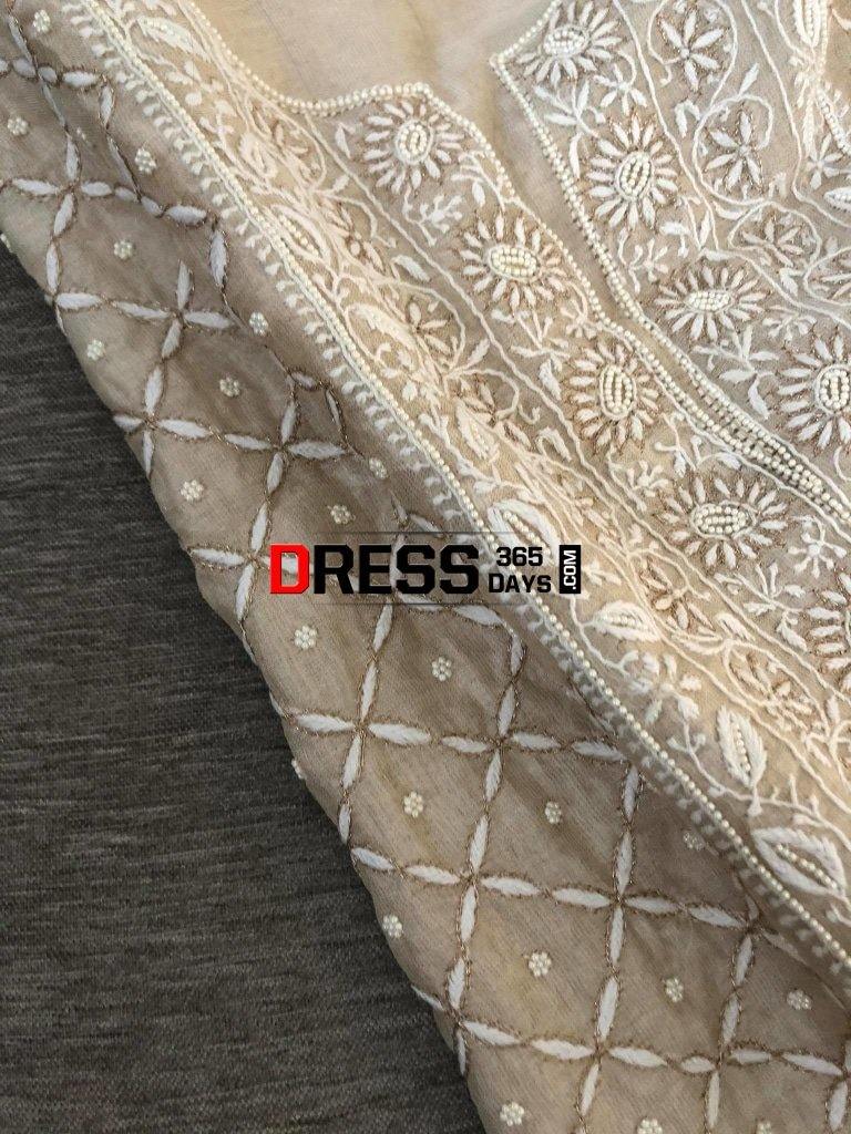 Tissue Chanderi Beads Chikankari Suit Suits