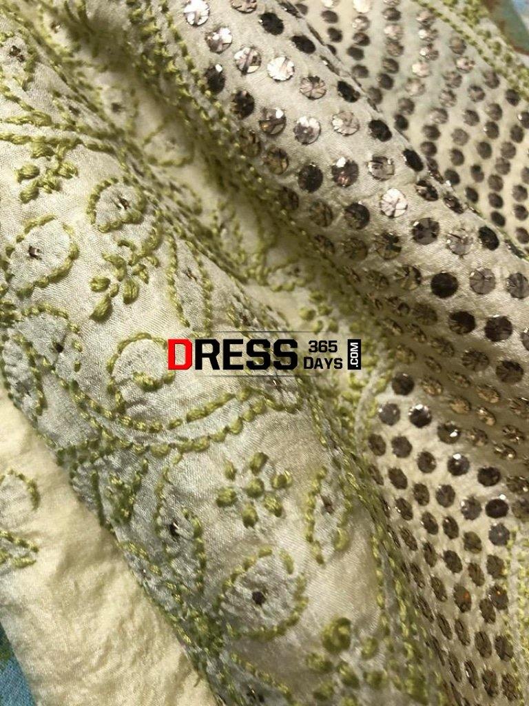 Tusar Silk Chikankari Mukaish Kurti Fabric