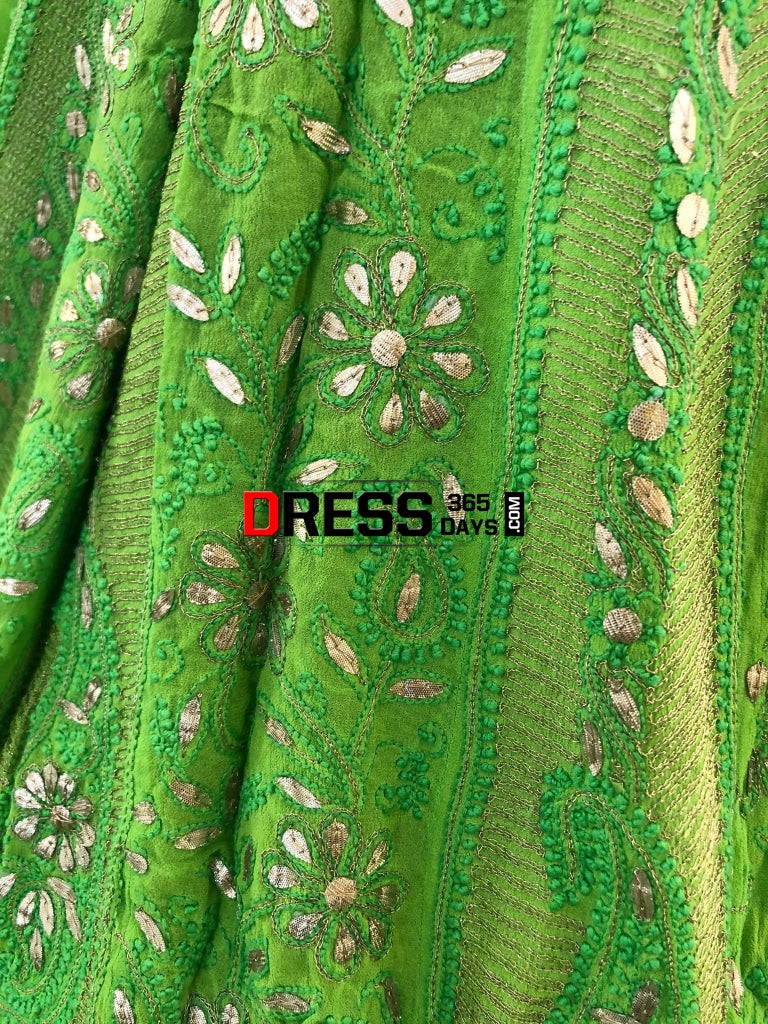 Viscose Georgette Chikankari Anarkali Suit With Gota Patti (Anarkali And Dupatta)