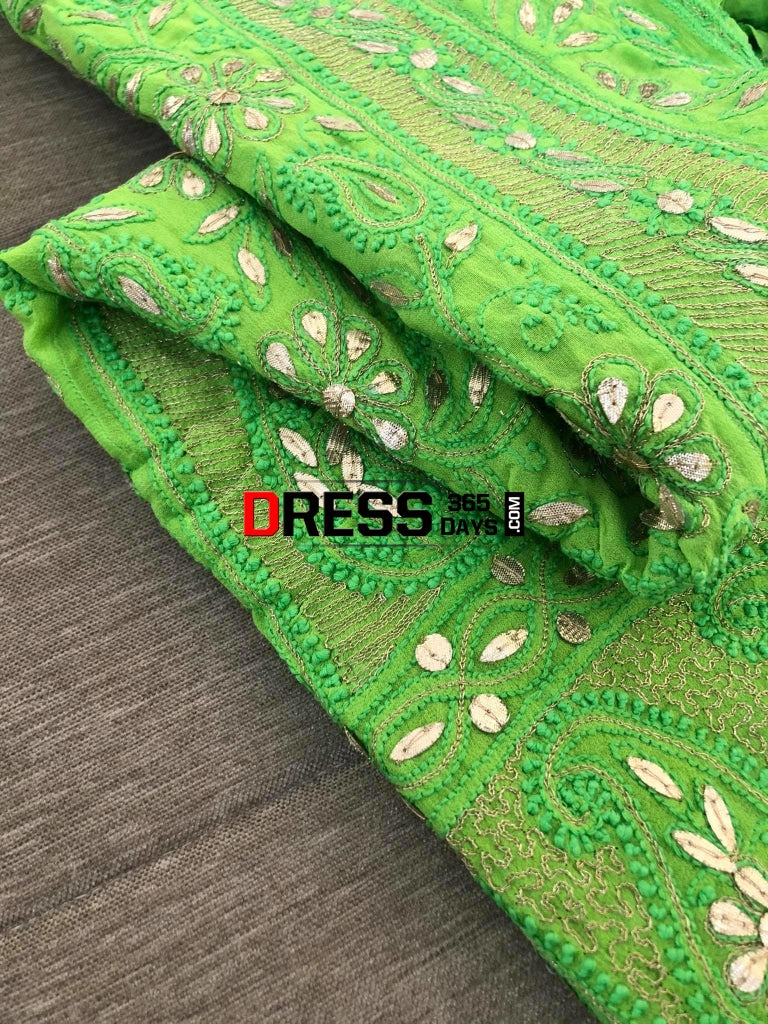 Viscose Georgette Chikankari Anarkali Suit With Gota Patti (Anarkali And Dupatta)