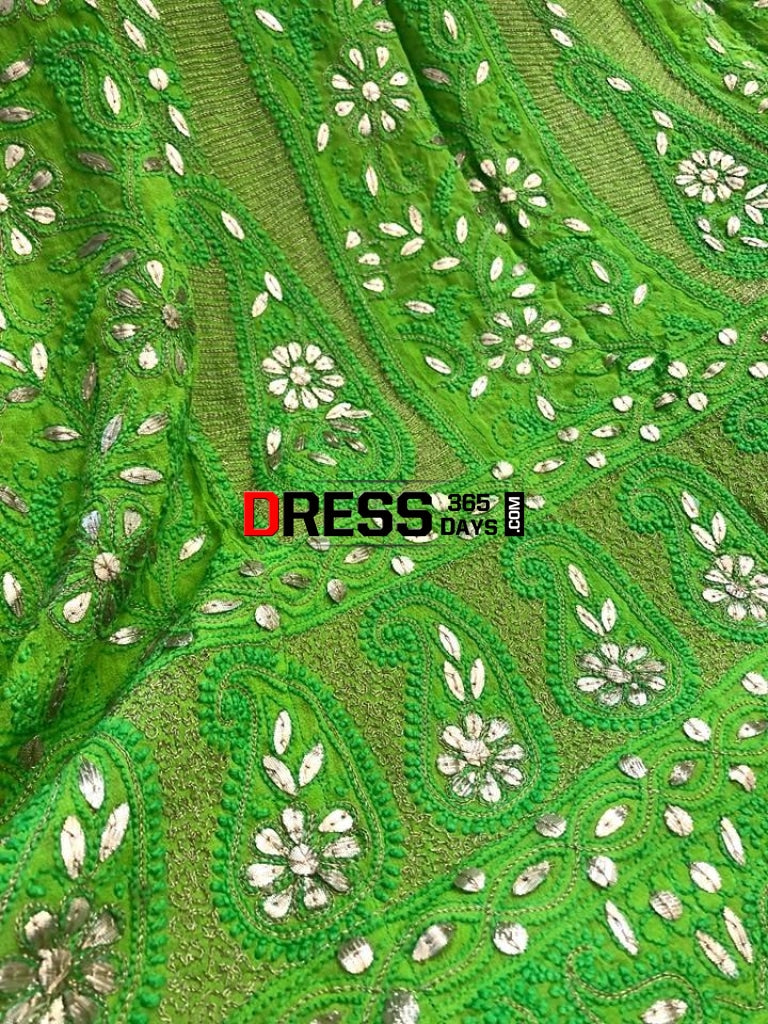 Viscose Georgette Chikankari Anarkali Suit With Gota Patti (Anarkali And Dupatta)