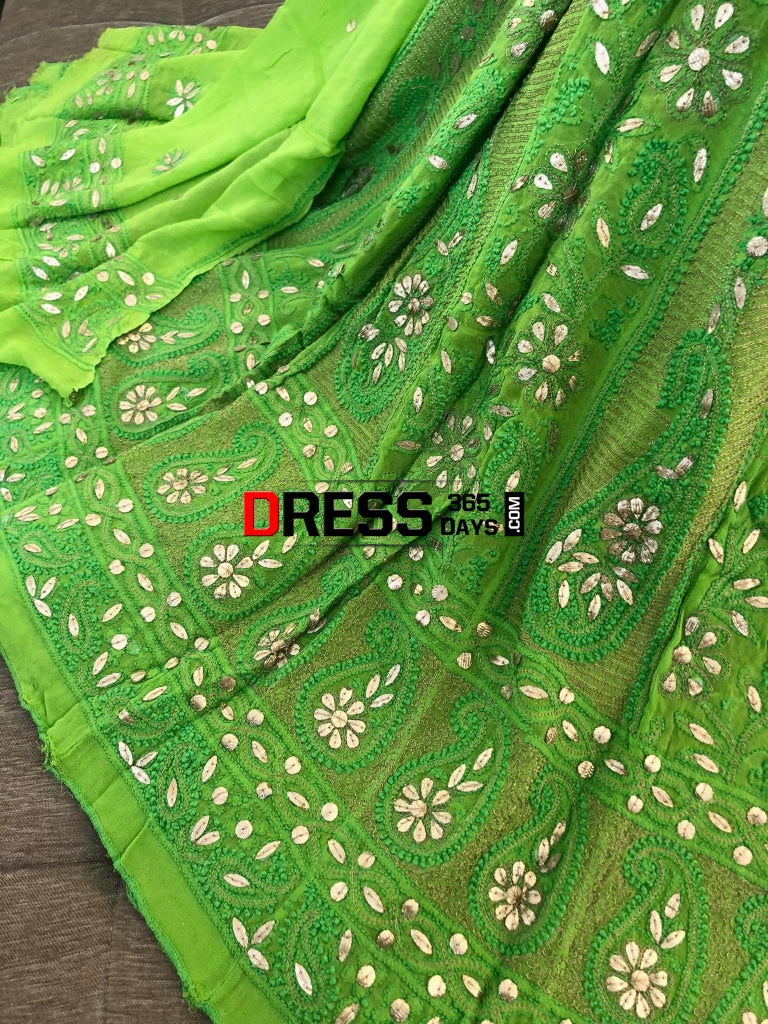 Viscose Georgette Chikankari Anarkali Suit With Gota Patti (Anarkali And Dupatta)